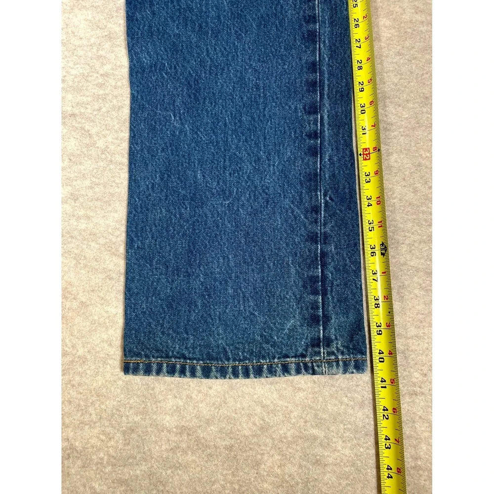 Levis 501 Original Fit Jeans Mens 42x32 Blue Denim Cotton Straight Leg High Rise